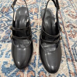 H&M Black Mary Jane Strappy Heels